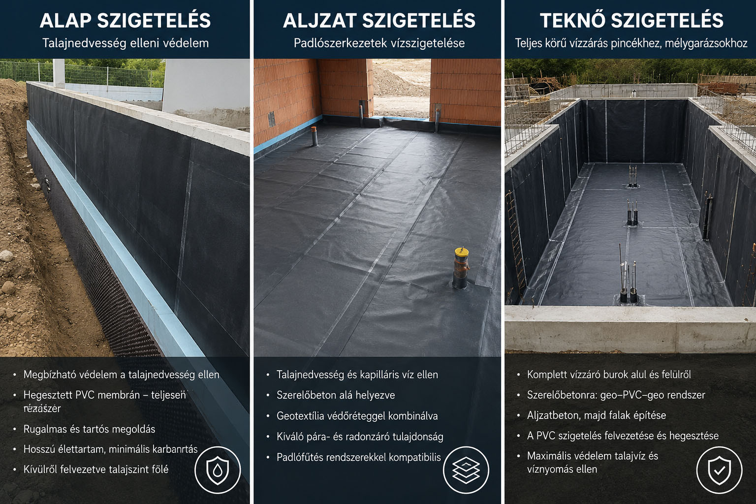 PVC membrános alapszigetelés